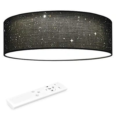 Imagen de Navaris Lámpara LED de techo estrellas 32 cm Luz con control temperatura brillo regulable y mando a distancia para salón dormitorio Gris claro
