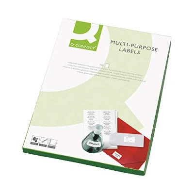 Imagen de Q Connect Multi Purpose Label Paquete de 500 etiquetas multiuso (63.5 x 38.2 cm), blanco