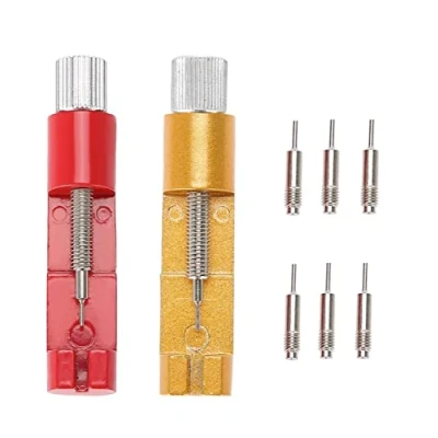 Imagen de BOBOZHONG Kit reparacion de Relojes,2 Piezas Herramientas reparación Ajuste para relojeros, Correa,para Remover Perno Correa Reloj con 3 Empujadores Pernos Extra