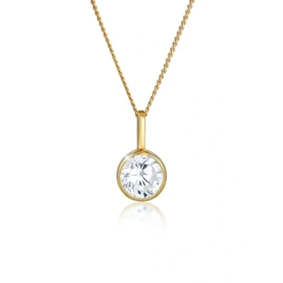 Imagen de Elli Mujer 14 k (585) oro amarillo redondo blanco circonita FINENECKLACEBRACELETANKLET