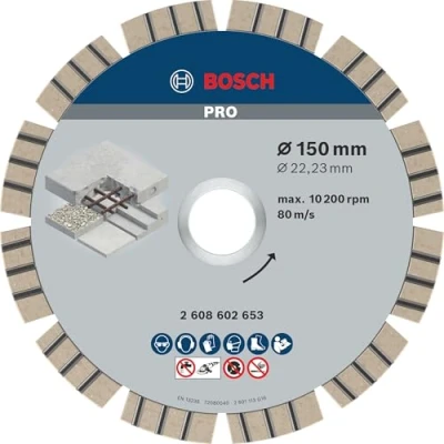 Imagen de Bosch 2 608 602 653 Disco de corte diamante Best for Concrete 150 x 22,23 2,4 12 mm (pack 1)