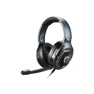 Imagen de MSI IMMERSE GH50 GAMING HEADSET Auriculares Sonido Envolvente Virtual 7.1, Sistema de Vibración, Drivers Neodimio 40mm, Iluminación RGB, Mic Extraíble, Regulador en Línea, Conector USB2.0 Alámbrico