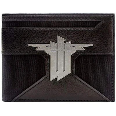 Imagen de Wolfenstein II The New Colossus Badge Plata Negro Cartera, Negro, Talla única, Único, Taille Unique, Único