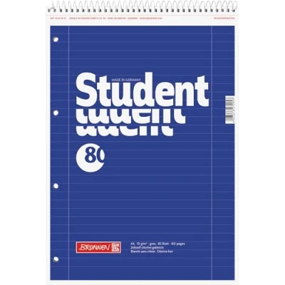 Imagen de Bloc De Notas Fuente Collegeblock Estudiante, Encuadernación en espiral, 70 g/qm, A4, 4, lineado