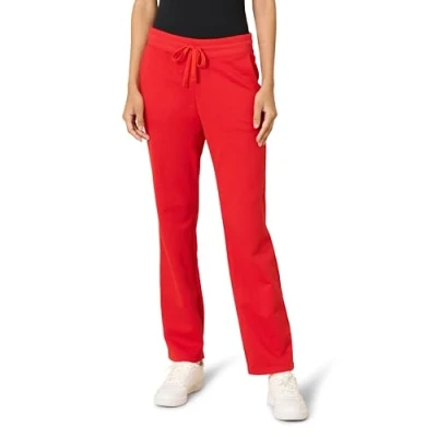 Imagen de Amazon Essentials Pantalón de chándal en Felpa con Pernera Recta (Disponible Tallas Grandes) Mujer, Rojo, XL