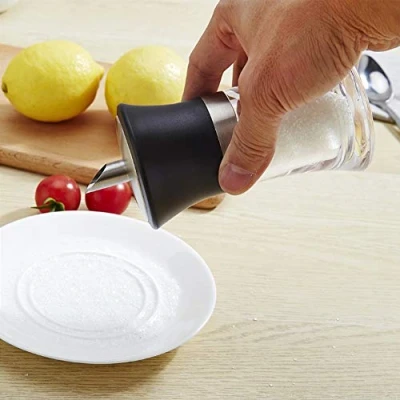 Imagen de Marvellous Dispensador de Azúcar,Dosificador Azúcar Transparente Acrílico con Tapa Rosca Acero Inoxidable,Hogar Azucarero Dosificador Tarro,Utensilios Cocina del hogar Accesorios(100ml)