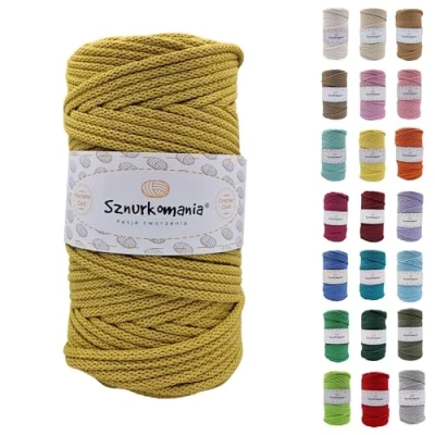 Imagen de cordón de algodón 5 mm, 100 m, 46 colores, color kiwi, hilo macramé, algodón, trenzado mm con núcleo, ganchillo, cuerda