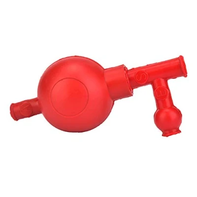 Imagen de Bombilla de succión goma, Laboratorio duradero goma Presión segura Relleno pipeta cuantitativo con 3 válvulas para laboratorios industriales