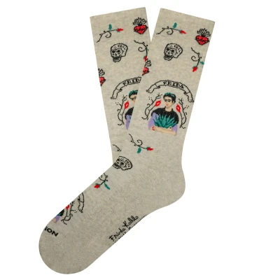 Imagen de Jimmy Lion Calcetines para Hombre y Mujer Athletic Frida Viva Mexico Beige Talla 36 40 Edición Limitada