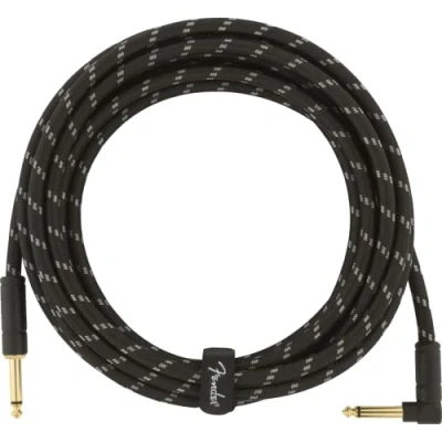 Imagen de Fender Deluxe Series Cable de Instrumento para Guitarra, 4.5m, Recto/Angulado, Tweed Negro