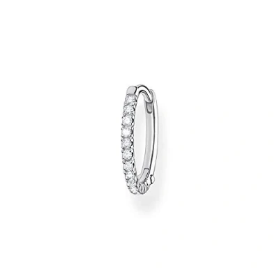 Imagen de THOMAS SABO Pendientes de un Solo Aro Piedras Blancas Plata Ley 925 CR657 051 14, Plateado