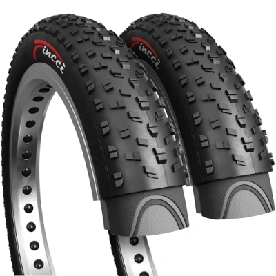 Imagen de Fincci Cubiertas Fat Bike 26x4.0 Pulgados Par Plegable Neumáticos 100 559, para MTB Montaña Fuera del Camino Hibrida Bici Bicicleta neumaticos 26 x 4.0 Paquete de 2 26&quot;
