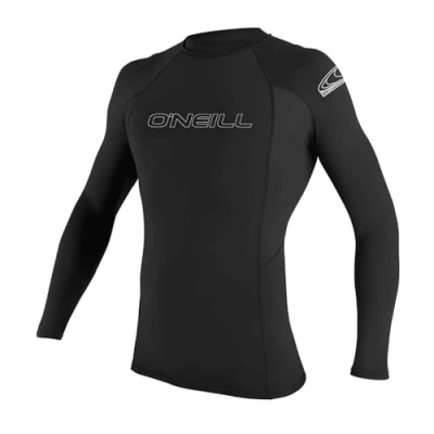 Imagen de ONEILL WETSUITS Basic Skins L/S Crew Rash Guard Shirt, Hombre, Negro, Extra Small
