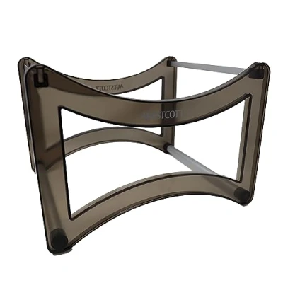 Imagen de Westcott E 733328 00 Cesta para archivadores colgantes (35 DIN A4, sin relleno), color negro translúcido con sistema de ranuras aluminio, apilable y antideslizante