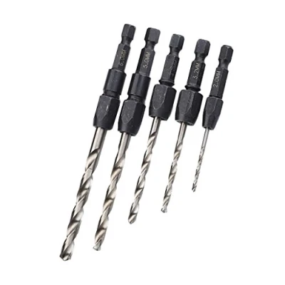 Imagen de Juego de 5 brocas cambio rápido con vástago hexagonal HSS 2 mm, 3,2 4 6 mm