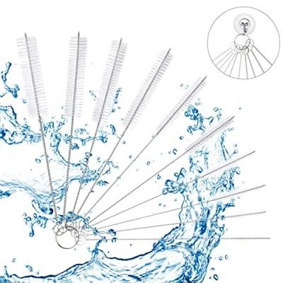 Imagen de Vicloon 10 Piezas Conjunto Botella de Limpieza Cepillos, Nylon Cepillos Botella, Cepillo Limpia Botellas Tubo del Sistema para Pajita, Copa