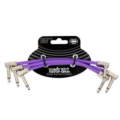 Imagen de Ernie Ball Cables Flex Patch 15 cm Púrpura Paquete de 3