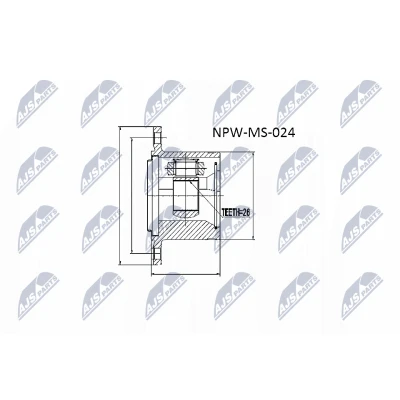 Imagen de NTY NPW MS 024 Junta Homocinética Caja de cambios manual lado engranaje MITSUBISHI: Pajero 2, Sport 1 SUV, L200 III Pick up
