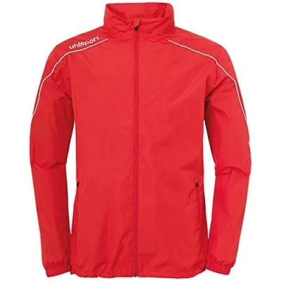 Imagen de Uhlsport Stream 22 All Weather Jacket Chaqueta Con Capucha Oculta En El Cuello Alto, Unisex adulto, Red/White, S