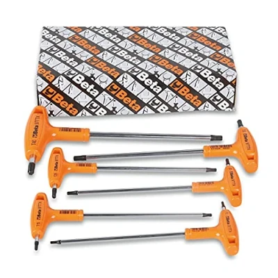 Imagen de Beta 97TTX/S6 Llaves Macho para Torx® Acodadas Cromadas, Juego de 6 Piezas con Mango Tornillos Torx®, Ideal Alto Par Apriete, Peso 310 g