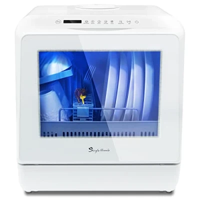 Imagen de Mini Lavavajillas Portátil, de encimera, 6 Programas, Depósito Agua Integrado 5L, Control Táctil, Pantalla LED, Lavado Frutas, Sin Instalación