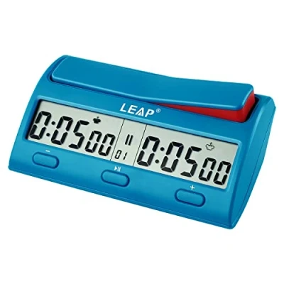 Imagen de LEAP Reloj de ajedrez digital avanzado temporizador con 7 tipos 38 modos juego temporización, incluyendo cuenta regresiva un solo o varios períodos, movimientos restringidos