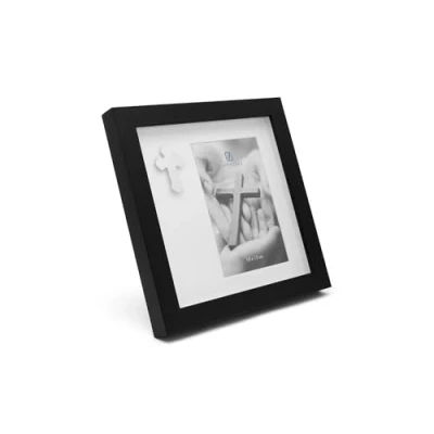 Imagen de Zilverstad Marco de fotos recuerdo con una cruz 10x15 pp negro