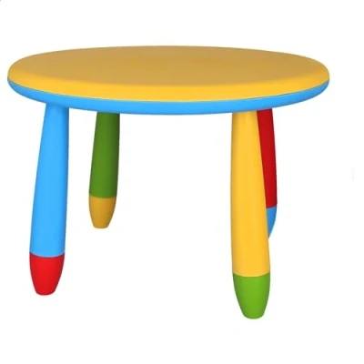 Imagen de WELL HOME MOBILIARIO &amp; DECORACIÓN Mesita infantil redonda amarilla, en plástico, Ø70 x H.48cm