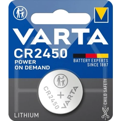 Imagen de VARTA Pilas de Botón CR2450, paquete 10, Power on Demand, Lithium, 3V, embalaje seguro para niños, dispositivos Smart Home, llaves coche y otras aplicaciones