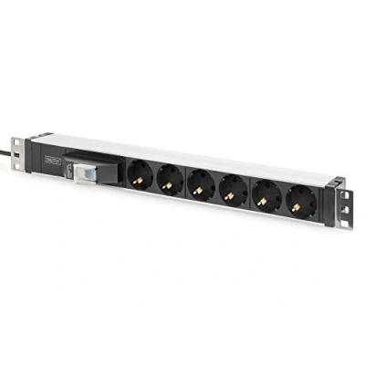 Imagen de DIGITUS Regleta de 19&quot; 6 tomas 1U 250VAC 50/60Hz 16A 4000W Con interruptor protección línea