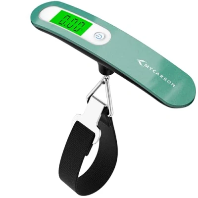 Imagen de MYCARBON Escala de Equipaje Digital 110 LB / 50 kg Capacidad Peso Maletas Báscula LCD Portátil Viaje (Verde)