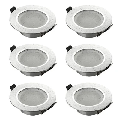 Imagen de SEBSON 6x Foco empotrable Techo para baño (IP44) incl. GU10 casquillo (LED/Halógeno) Orificio de montaje ø70mm, ø90x29mm, redondo, aluminio mate