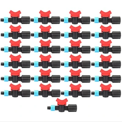 Imagen de GNCGarden [Pack 25] Válvula de Paso para Cinta riego por Goteo 16mm con Rosca Hembra 3/4&quot; Llave Ajustable, Duradera y Resistente a Las heladas. Accesorios