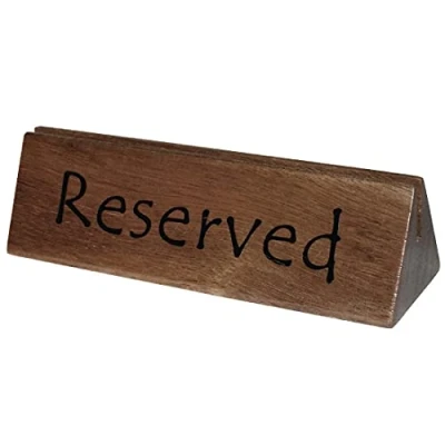 Imagen de Carteles de reservado con hueco para menú, madera, 10 unidades