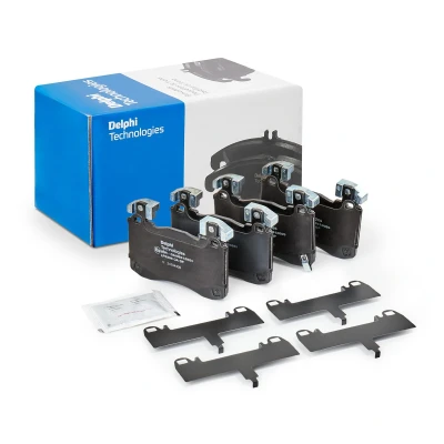Imagen de DELPHI LP3396 Juego de pastillas freno con avisador acústico desgaste Chapa antichirridos accesorios KIA: Stinger Hatchback