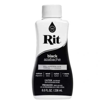 Imagen de Tinte líquido de tela, Rit, bote 236 ml, negro, multicolor, 14.22 x 6.35 5.08 cm