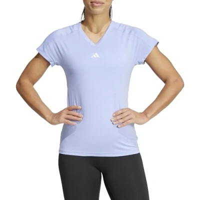 Imagen de adidas Mujer AEROREADY Train Essentials Minimal Branding V Neck tee, Blue Spark, XXS