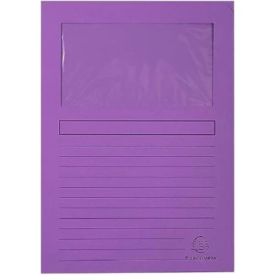 Imagen de Exacompta 50101E Lote de 100 Subcarpetas Forever® 120 con Ventana e Impresas, Color Morado