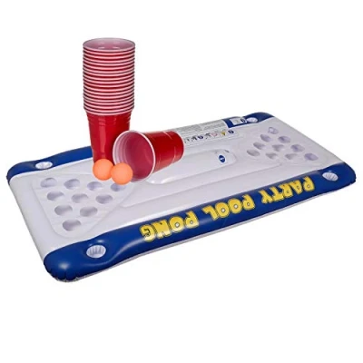 Imagen de Out of the blue Colchón de Aire, Piscina Pong Game, Aprox. 152 x 76 15 cm, Incluye 20 Vasos plástico y 2 Bolas Ping, en Caja Regalo, Color carbón, (91/4025)