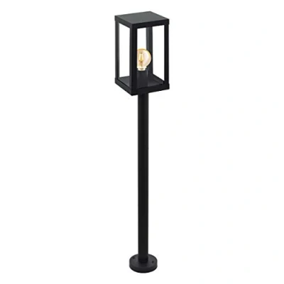 Imagen de Eglo Alamonte 1 lámpara de pie para exterior, luz exterior foco, acero galvanizado en negro y cristal transparente, casquillo E27, IP44