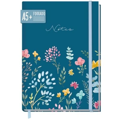 Imagen de paper&amp;you® cuaderno A5+ a rayas con banda elástica [Happy Flower] 156 páginas, 78 hojas, como diario de balas, diario, notas, sostenible y respetuoso el medio ambiente