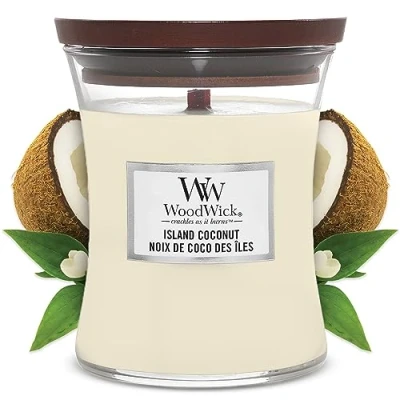 Imagen de WoodWick Scented Candle Medium Island Coconut 11 cm / ø 10
