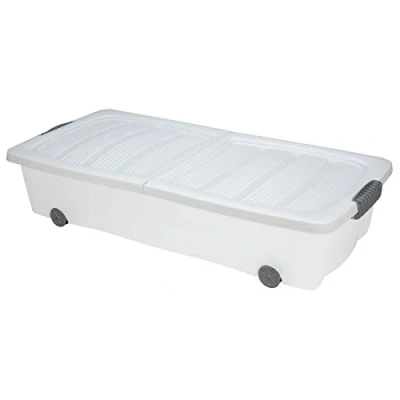 Imagen de Spetebo Cómoda con ruedas para debajo de la cama (80 x 40 17 cm, L), color blanco