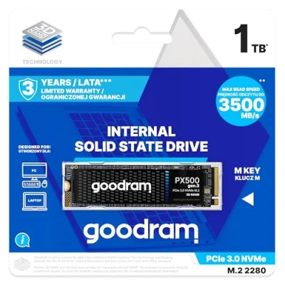 Imagen de goodram Disco SSD PX500 Gen. 3 M.2 Duro Interno PCIe x4 Formato Compacto 2280 para Consolas, portátiles 1 TB