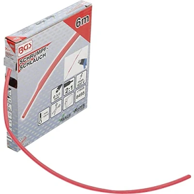 Imagen de BGS 6848 1 Caja de fundas termorretráctiles rojo Ø 5 mm 6 m