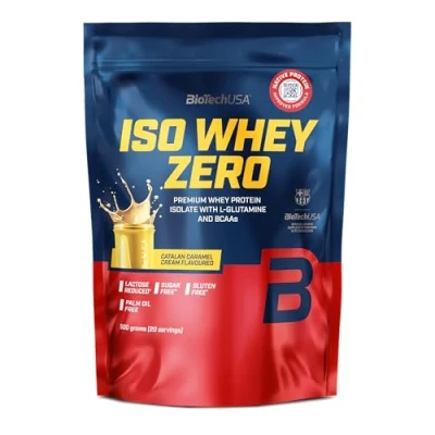 Imagen de BioTechUSA Iso Whey Zero Premium Protein Isolate Grass Fed Enzyme Free Sugar and Gluten free, 500 g, Crema Catalana