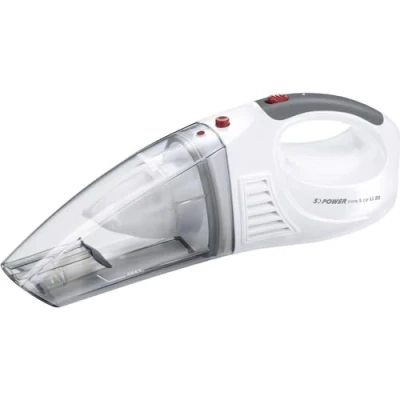 Imagen de Severin HV 7144, Aspiradora manual para sólidos y líquidos, batería de iones litio 7.4 V, Incluye cable 12V encendedor coche 3 accesorios, S&#039;POWER home &amp; car Li 20, Blanco/Rojo