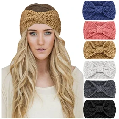 Imagen de DRESHOW 6 Piezas Diadema Mujer Invierno Cabeza Anchas Cabello Turbante Banda Accesorio Pelo para Niñas