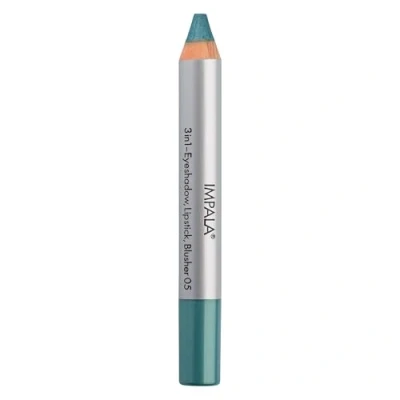 Imagen de Impala Lápiz Jumbo 3 en 1 Color 05 Verde Metalizado Sombra de Ojos, Labial y Colorete Textura Suave Larga Duración Colores Intensos