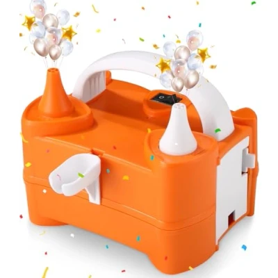 Imagen de Birshe Bomba de Globos,400W portátil para Globos Aire Doble Boquilla Inflador Eléctrico 2 Modos Trabajo Cumpleaños Bodas Navidad Decoración Fiestas
